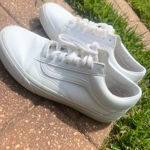 white leather vans
